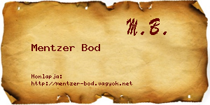 Mentzer Bod névjegykártya